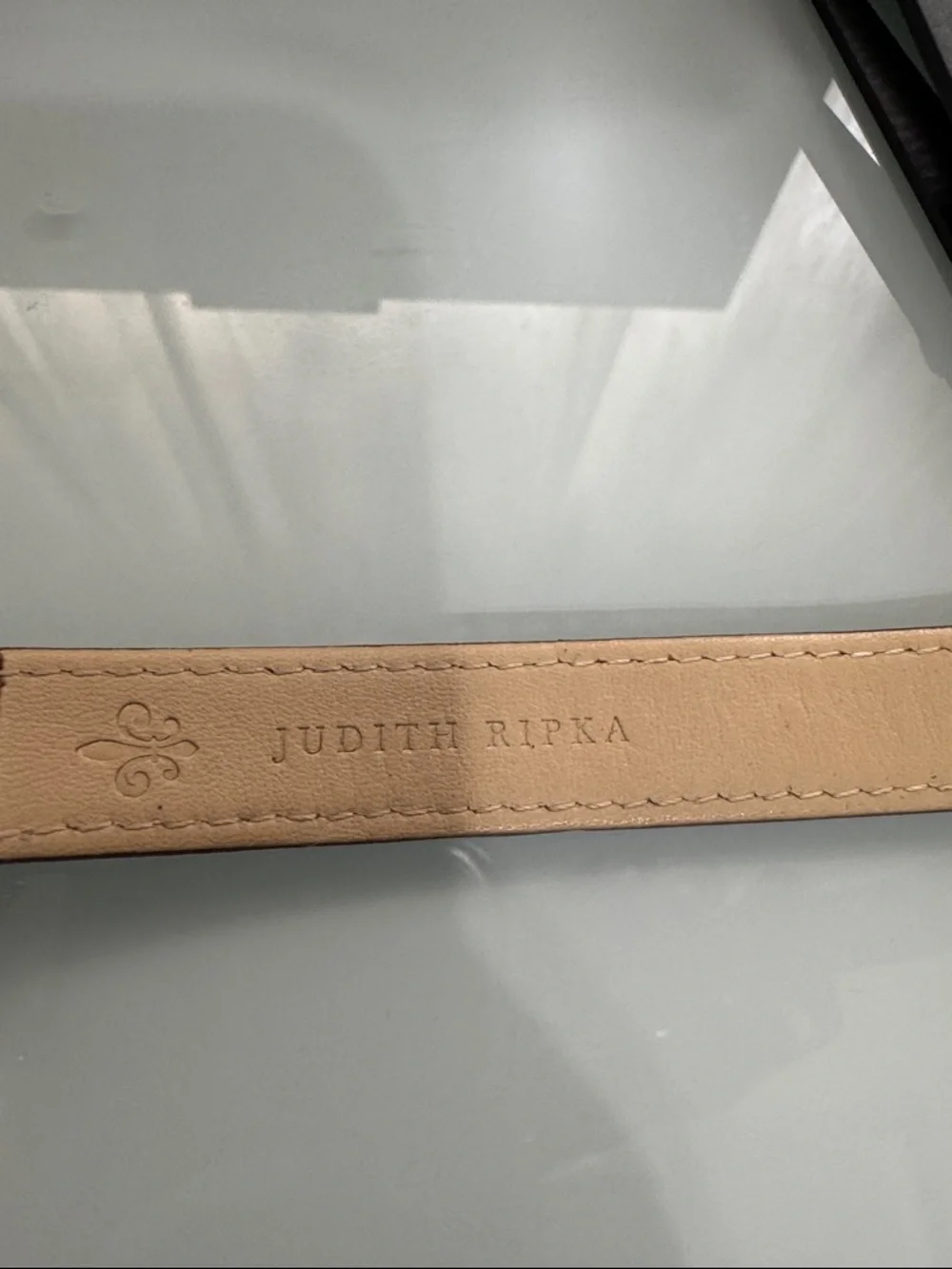 Judith Ripka Silver Rope-Frame Watch - Brown Strap - Picture 4 of 10